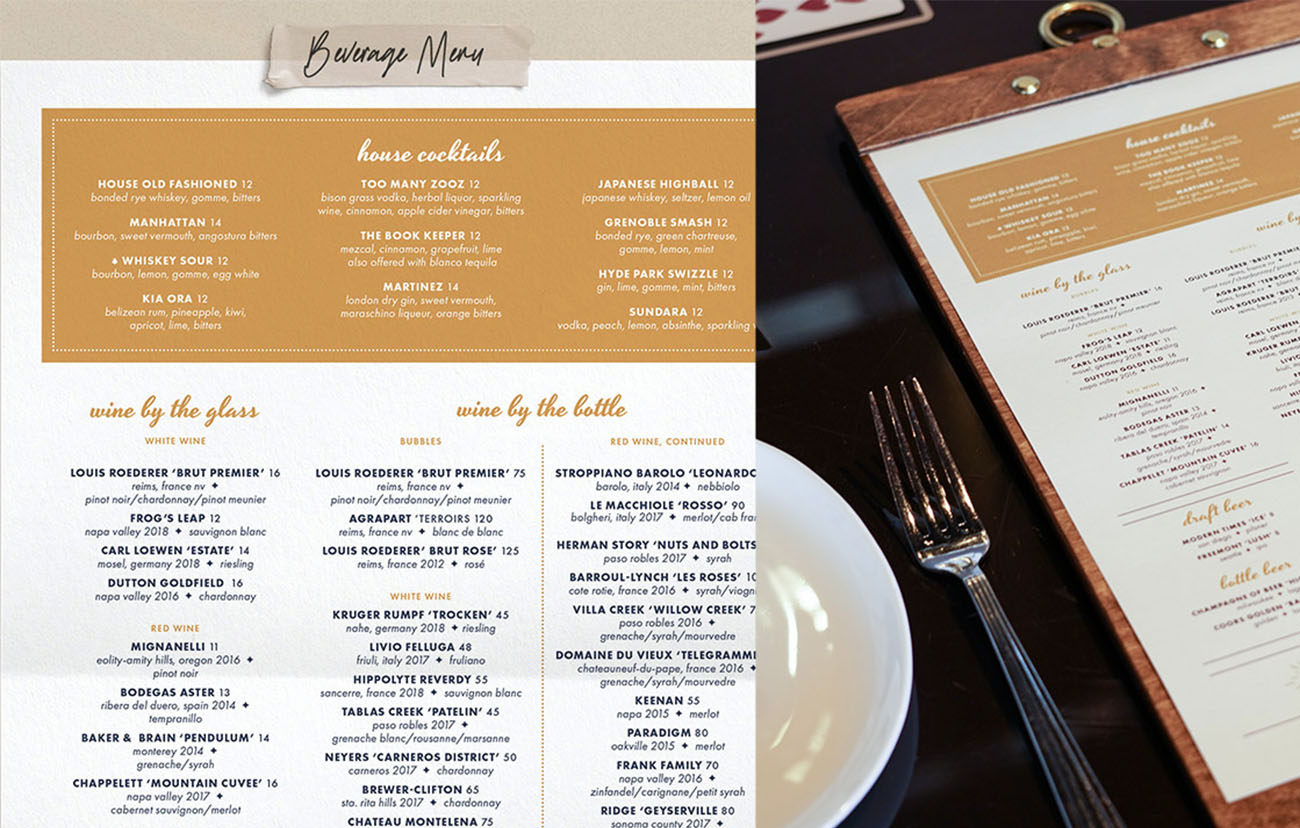 Rare Society restaurant food menus